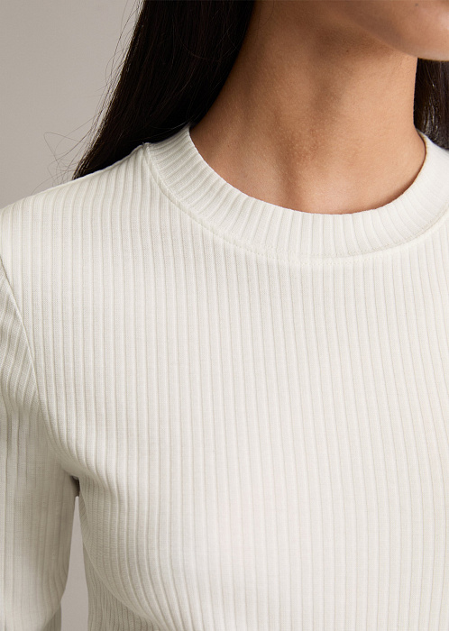 Лонгслив из джерси в рубчик