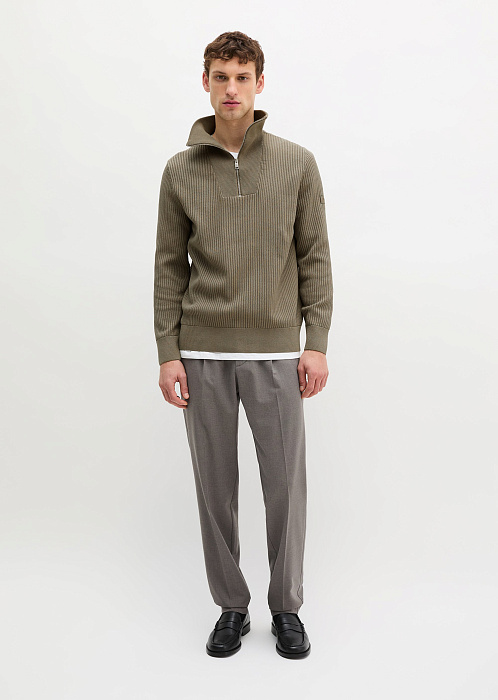 Джемпер с воротником-стойкой из органического хлопка