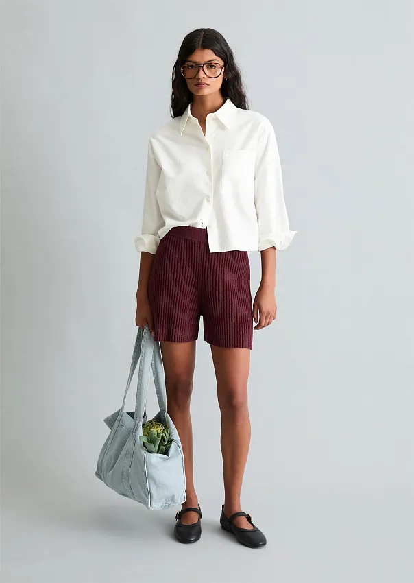 Шорты трикотажные в рубчик