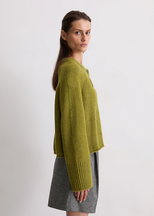 Кардиган свободного кроя из мягкой натуральной шерсти