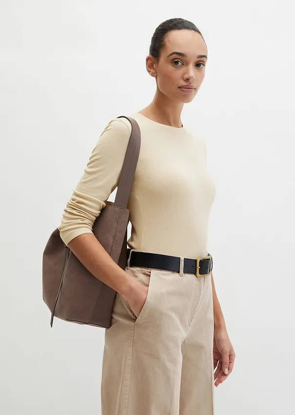 Лонгслив из джерси в рубчик