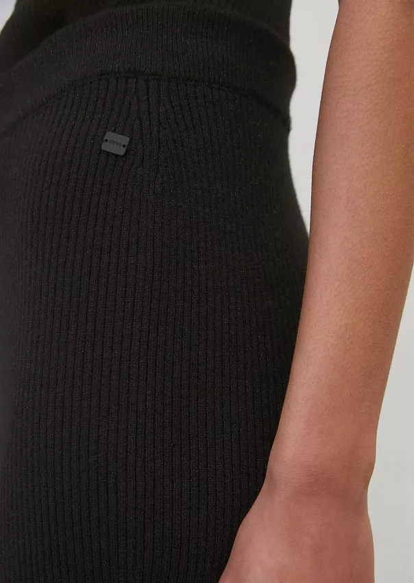 Трикотажные расклешённые брюки в рубчик Marc o'Polo - фото 4