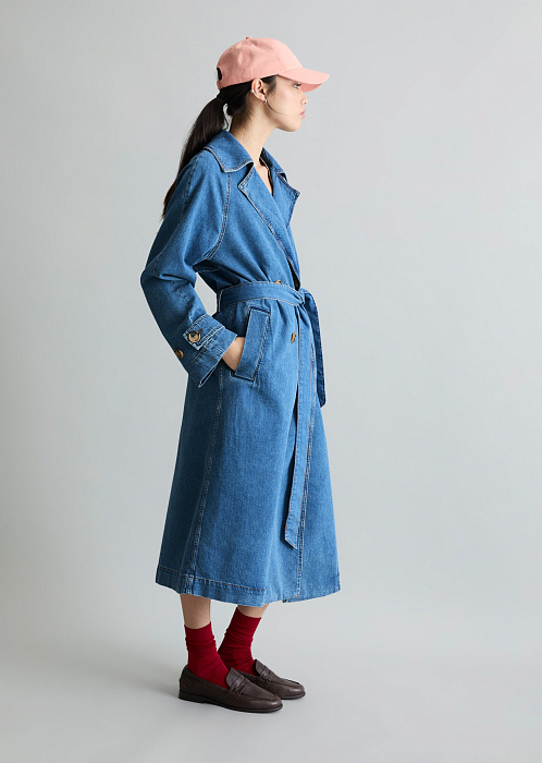 Тренч джинсовый из волокон листьев ананаса