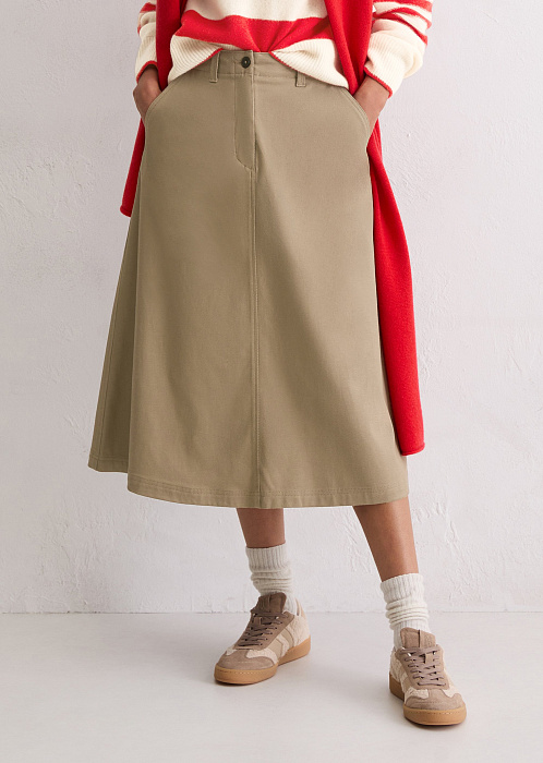 Юбка-миди из смесового хлопка