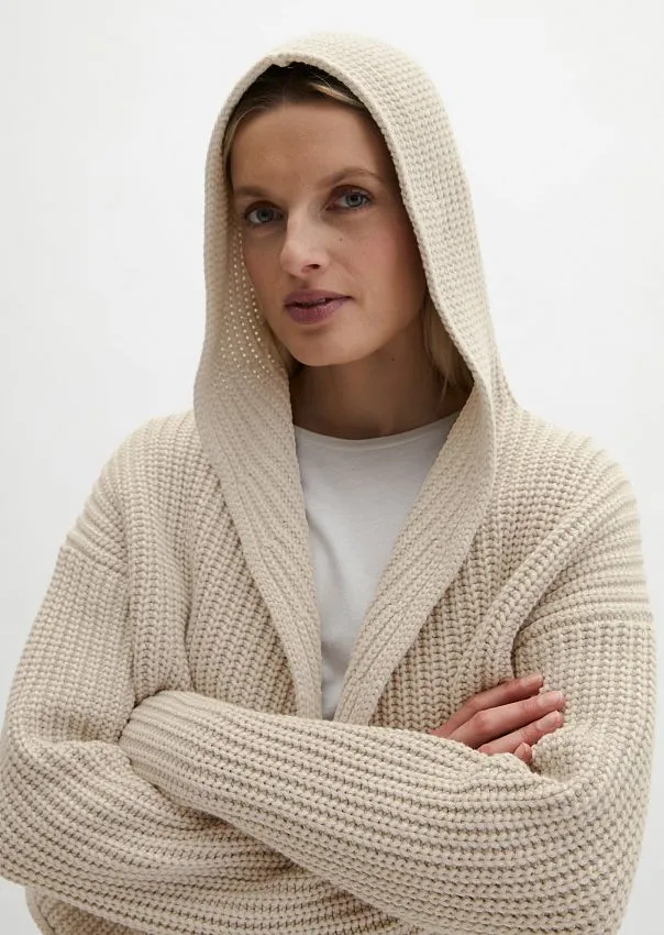 Кардиган с капюшоном из смесового хлопка
