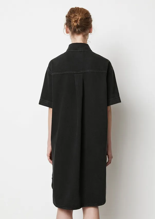 Джинсовое платье-рубашка из смесового хлопка