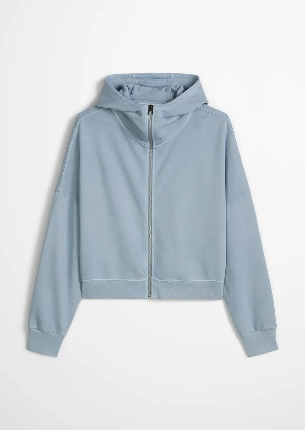 Худи на молнии из переработанного хлопка
