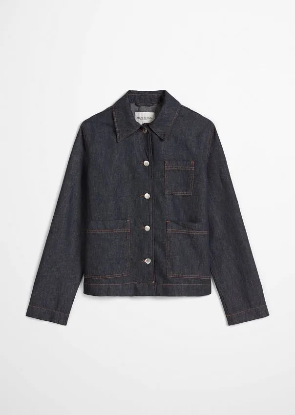 Куртка джинсовая из органического хлопка и льна Marc o'Polo - фото 6