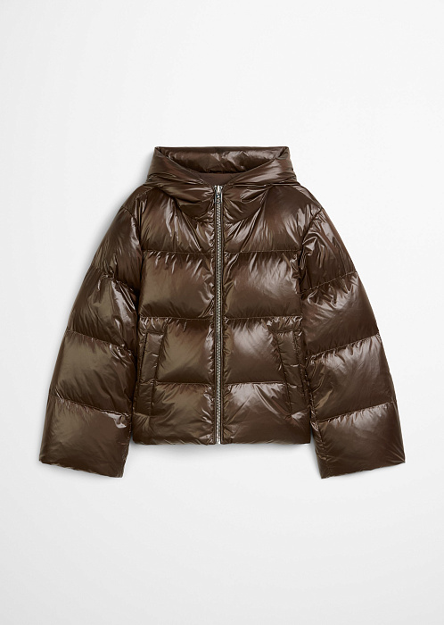 Пуховик из глянцевого нейлона