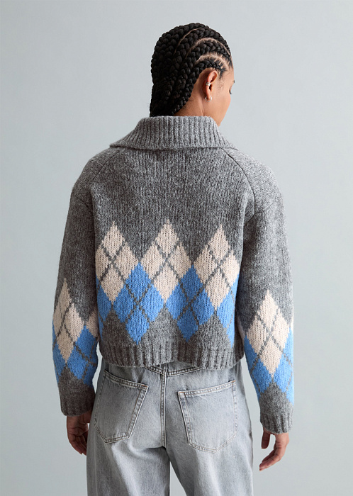 Кардиган жаккардовый с пушистой шерстью альпака