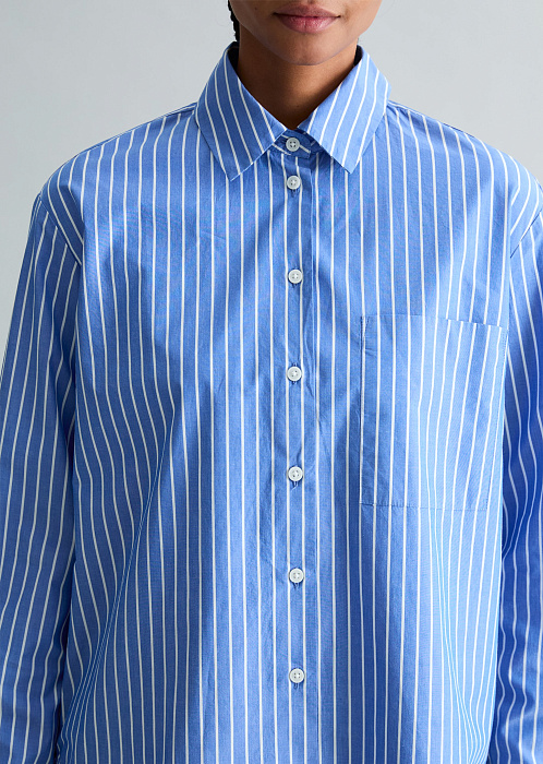 Рубашка в полоску из поплина