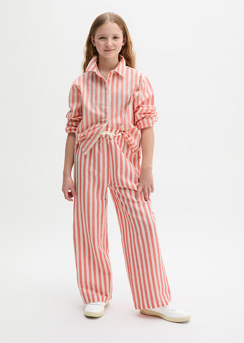 Брюки изо льна и хлопка
