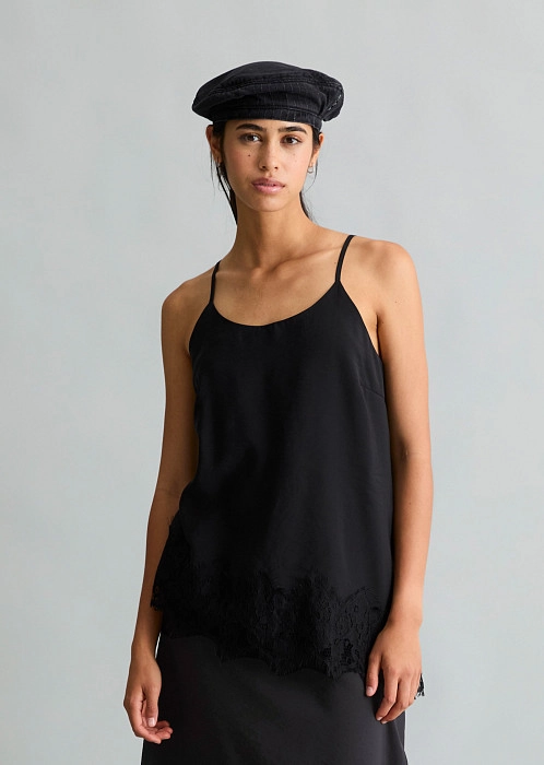 Топ в бельевом стиле с кружевом из модала TENCEL™