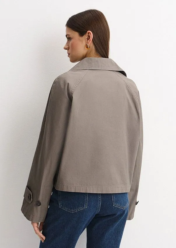 Тренч укороченный из хлопкового твила