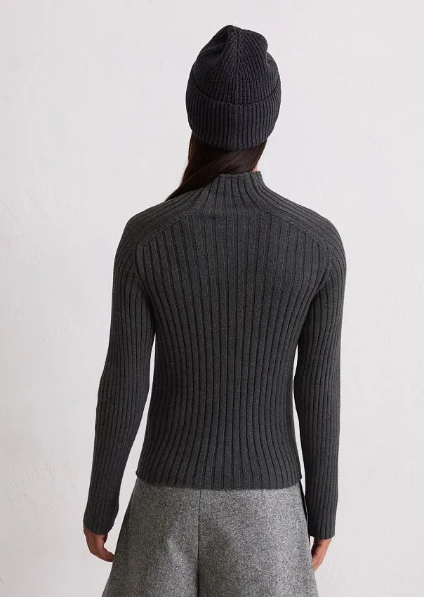 Тонкий свитер с высоким воротом из плотного хлопка Marc o'Polo - фото 2