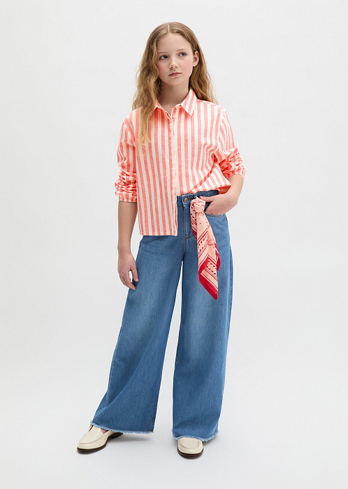 Блузка изо льна и хлопка