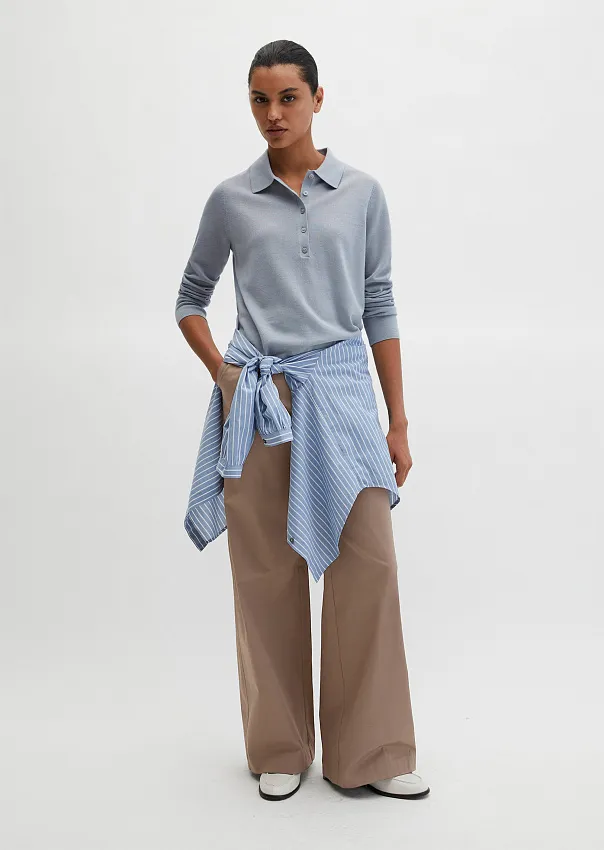 Поло из смеси шерсти мериноса и вискозы