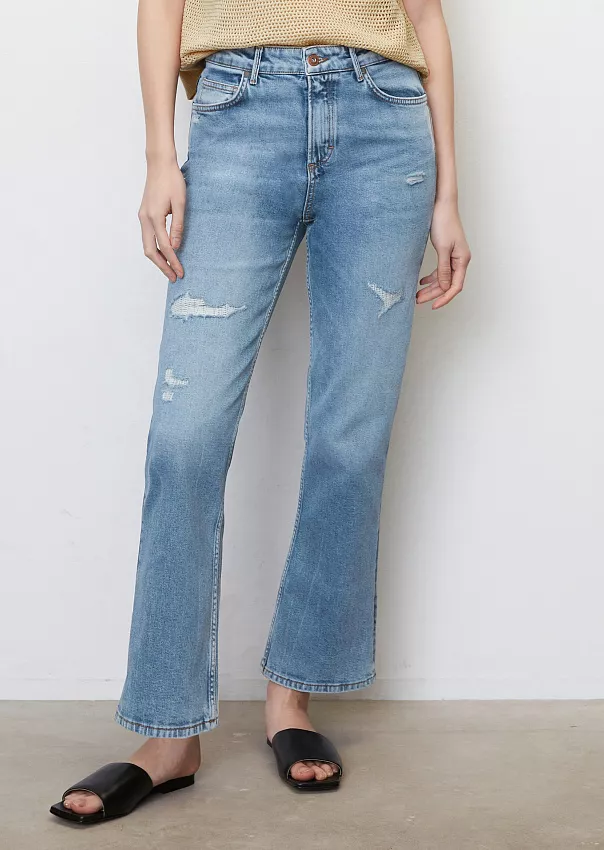 Расклешенные укороченные джинсы AHUS из смесового органического хлопка