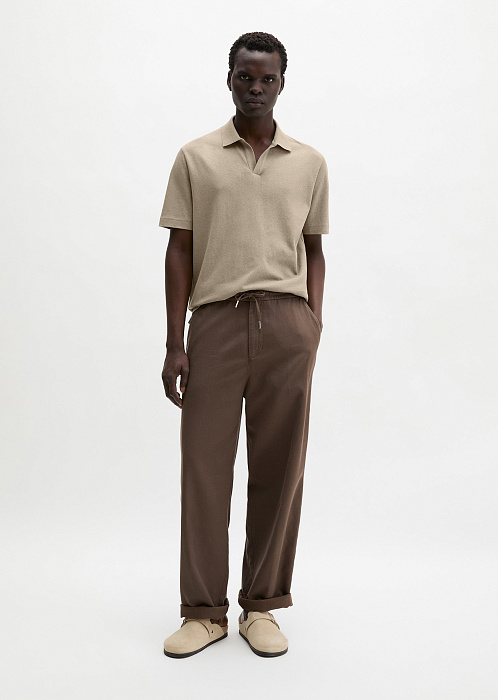 Поло из хлопка и льна
