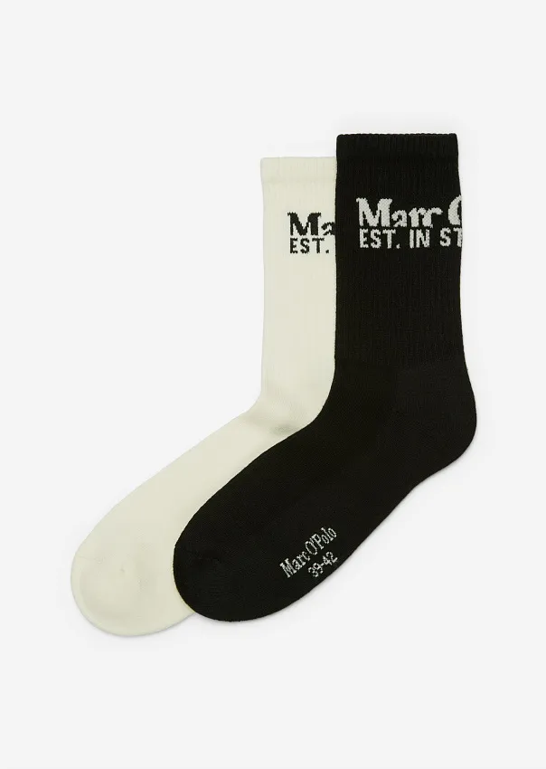 Высокие носки в рубчик с логотипом Marc o'Polo - фото 1