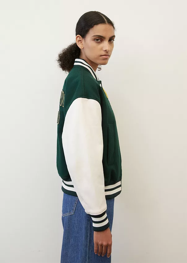 Бомбер в университетском стиле с кожаными рукавами Marc o'Polo - фото 5