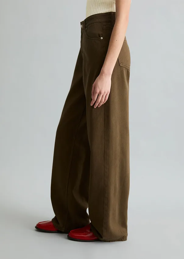 Джинсы широкие из смесового хлопка