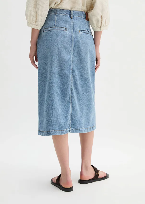 Юбка-миди из лиоцелла, льна и хлопка