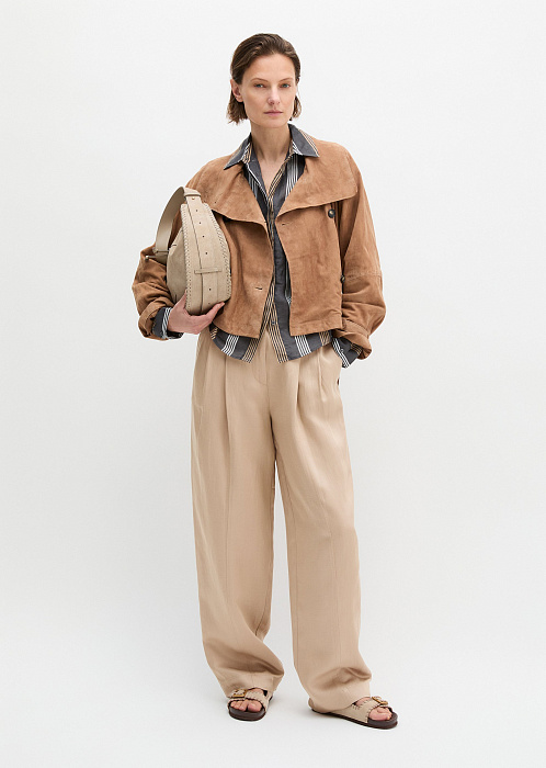 Тренч из натуральной замши