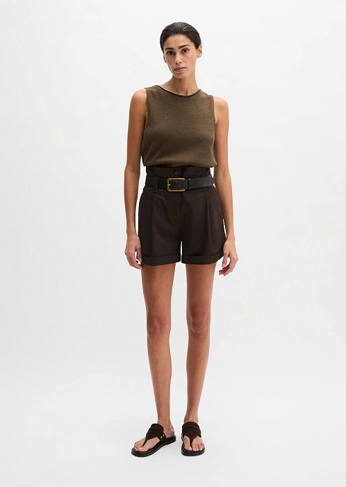 Топ из хлопка и льна