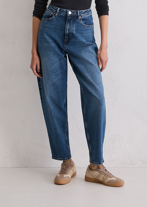 Джинсы баррел из смесового хлопка