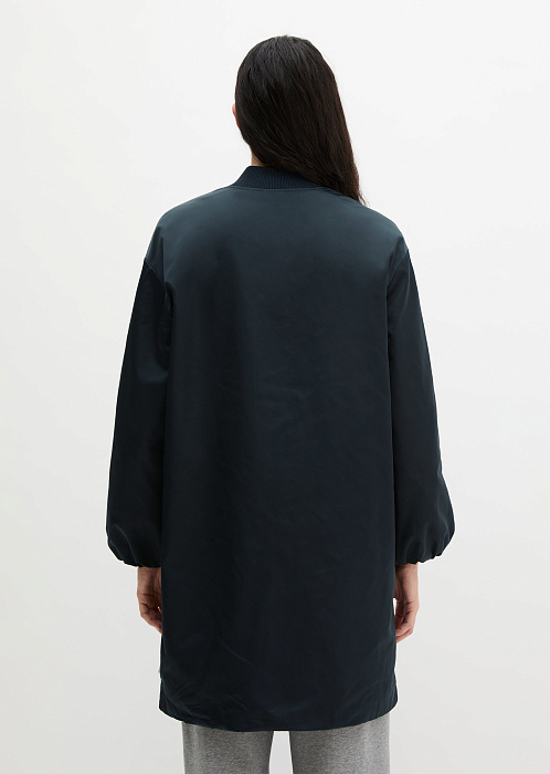 Пальто из глянцевого твила
