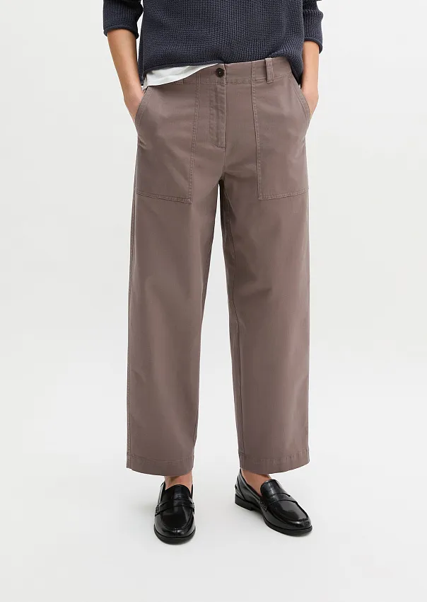 Брюки из матового твила