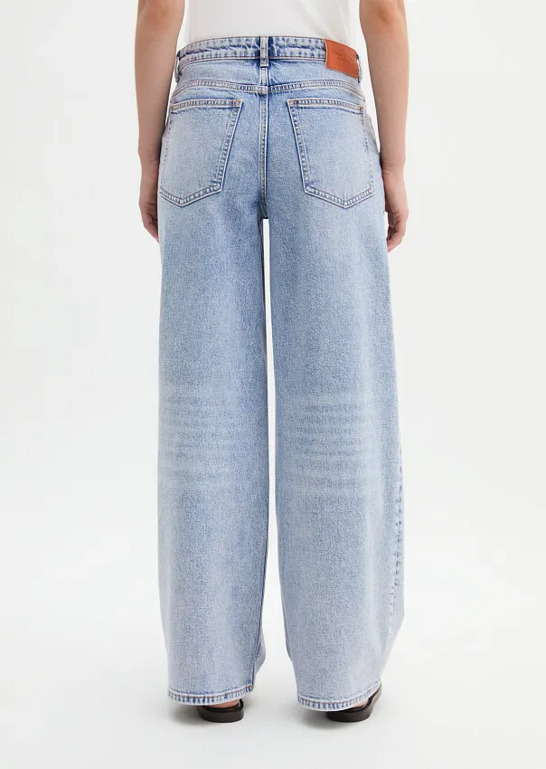 Джинсы широкие из смесового хлопка