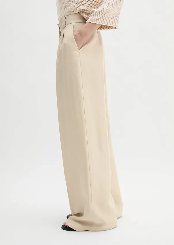 Брюки из вискозы и льна