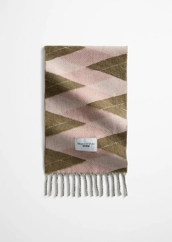 Длинный шерстяной шарф с узором «ромбы» Marc o'Polo - фото 1