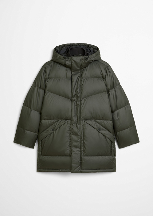Пуховик стеганый с капюшоном