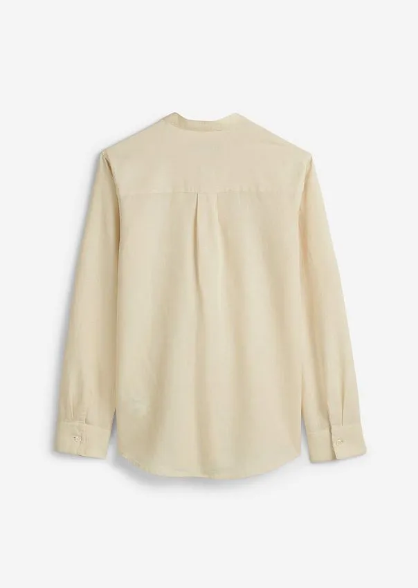 Рубашка из хлопка и льна Marc o'Polo - фото 4