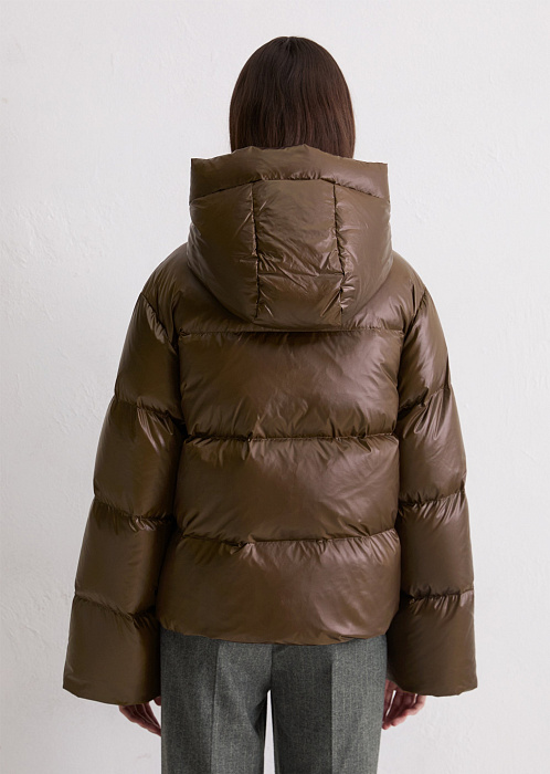 Пуховик из глянцевого нейлона