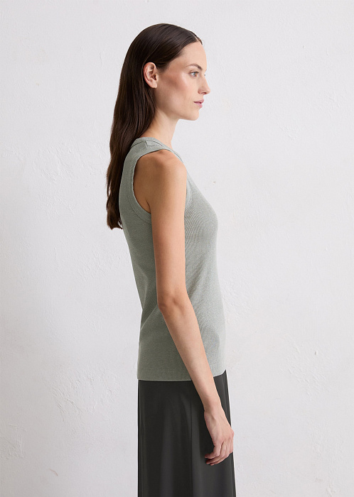 Топ из сверкающей ткани джерси
