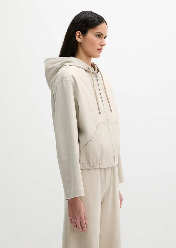 Куртка с капюшоном из хлопкового твила 