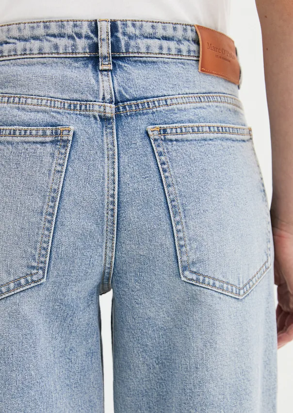 Джинсы широкие из смесового хлопка