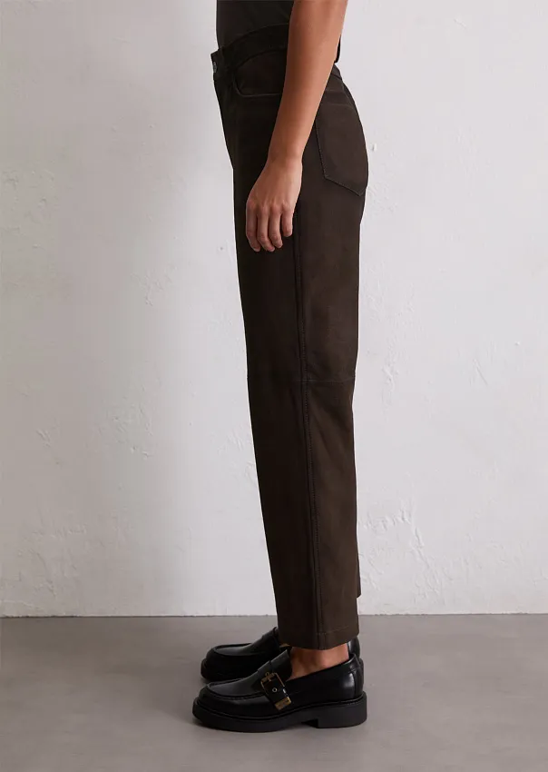 Прямые брюки из натуральной замши Marc o'Polo - фото 5
