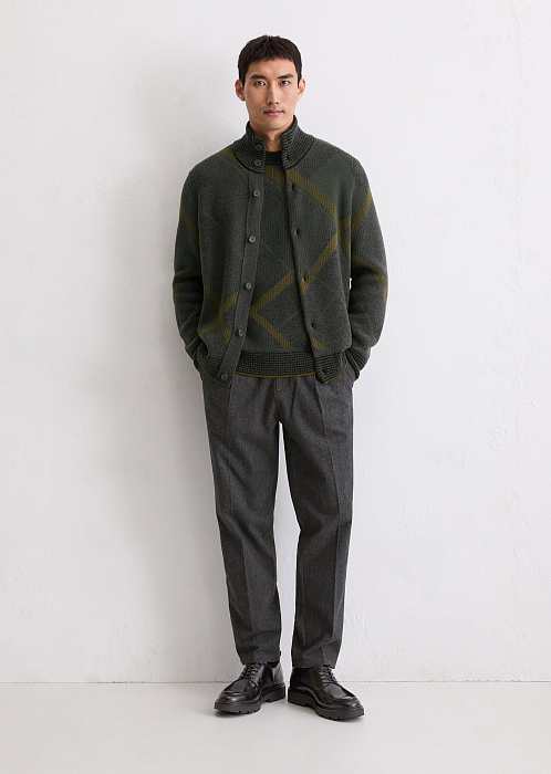 Кардиган из шерсти и хлопка