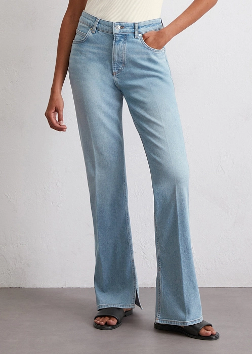 Джинсы клеш из смесового хлопка