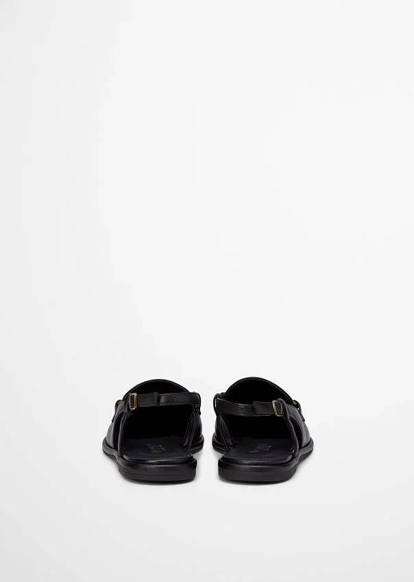 Слингбэки из натуральной кожи