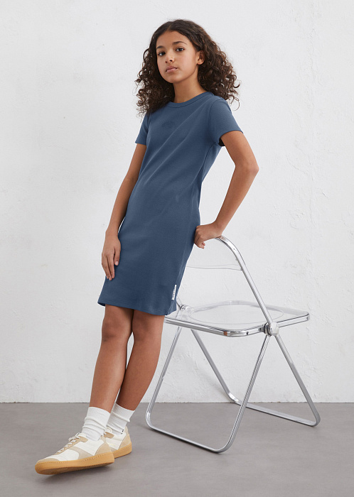 Платье трикотажное из смесового хлопка