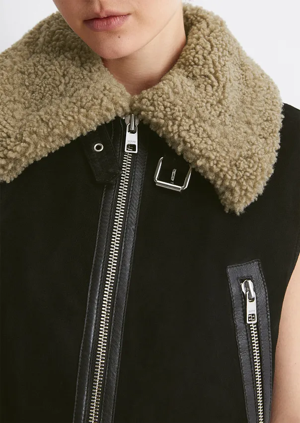 Жилет из натуральной замши