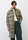 Свободное пальто-рубашка в клетку из текстурированной смесовой овечьей шерсти
