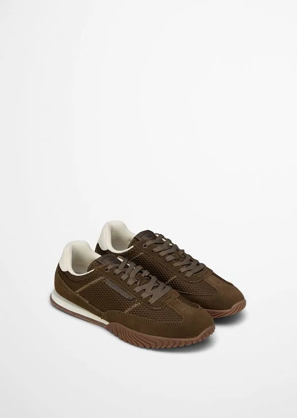 Кеды из натуральной замши и сетки