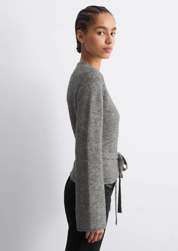 Кардиган на запах из смесовой шерсти